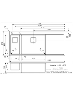 Мойка Reginox Nevada L 18x50 Left brushed