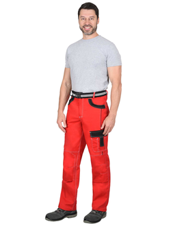 Брюки мужские летние "СИРИУС-ПРЕСТИЖ" красные с черным