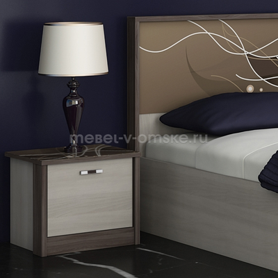 Тумба прикроватная "Николь" со стеклянной столешницей - идеально сочетается с кроватью этой же серии