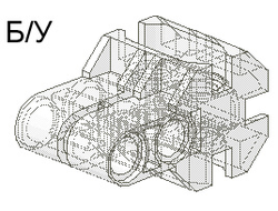 ! Б/У - Technic, Modular Connector, Trans-Clear (32137 / 4142826) - Б/У