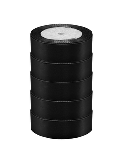 Лента атласная 2,5см*25ярд Черный 39