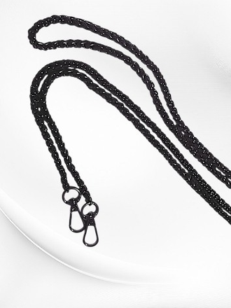 Цепочка для женской сумки, длина 120 см, толщина 6 мм, цвет черный никель