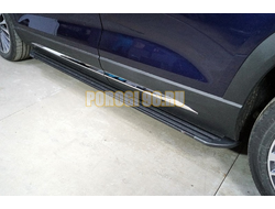 Пороги алюминиевые ''Slim Line Black'' 1920 мм ТСС для Jetour X90 Plus 2WD 2023-