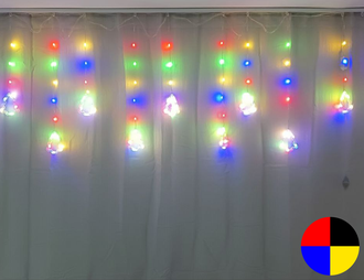 Гирлянда улица/ помещение "Бахрома" #А104 цвет: мультиколор, размер 300х60см. , 100 LED-ламп.
