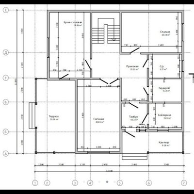 Двухэтажный каркасный дом с четырьмя спальнями 233м² (SK60)