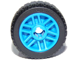Wheel 14mm D. x 9.9mm with Center Groove, Fake Bolts and 6 Spokes with Black Tire 21 X 9.9 11208 / 11209, Dark Azure (11208c01)