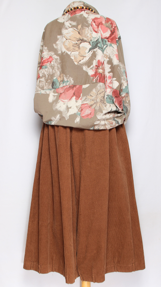 Рубашка вельветовая "Цветная с трикотажем " бежевая