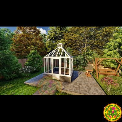Базовая комплектация беседки в английском стиле из стекла и алюминия ЧЕЛСИ XS размером 2500 х 2500 мм