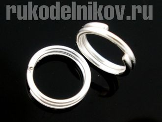 колечки соединительные двойные 8 мм, цвет-серебро, 30 шт/уп