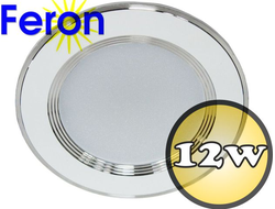 Cветильник встраиваемый Feron AL527 12W 4000K 141x30mm белый