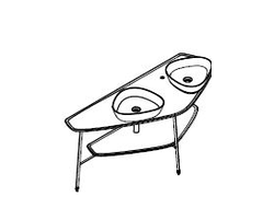 Столешница под 2 раковины Vitra Plural, 160 см, массив, цвет темный дуб, 64043