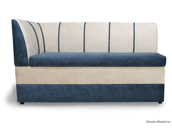 Кухонный ДИВАН "ФОРУМ-8" с боковой спинкой, Синий/Слоновая кость Левый