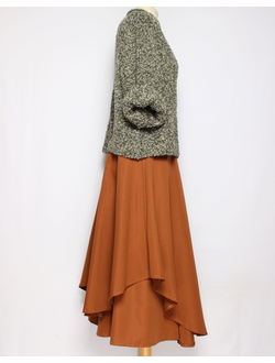 ЮБКА-БРЮКИ ВИСКОЗА "ЛЕПЕСТКИ" горчичная до р.52