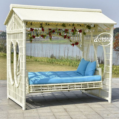 Садовые качели-беседка из ротанга