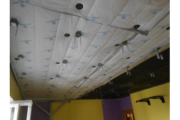 Комплексная звукоизоляция потолка в жилой квартире с применением каркасной системы на виброподвесах "Сонокреп ЕП 30"