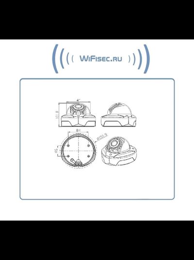 Антивандальная панорамная уличная WiFi/LAN видеокамера с возможностью подключения внешнего микрофона,  Full HD 2 Mp (360)