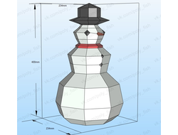 Модель для бумажного моделирования "Снеговик 40 см"