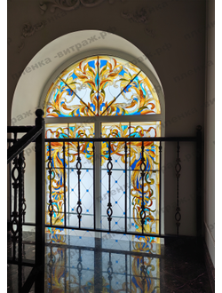 Витражная пленка, витражная пленка самоклеющаяся, пленочный витраж в русском стиле