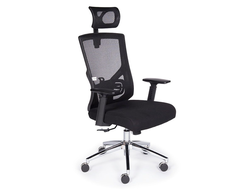 Кресло офисное Гарда черный пластик/черная сетка/черная сидушка