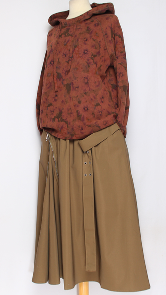 Джемпер ХЛОПОК "Капюшон Розы" коричневый до р.52