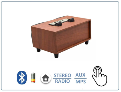 Bluetooth колонка СТЕРЕО, радио FM, с аккумулятором, для использования в помещении