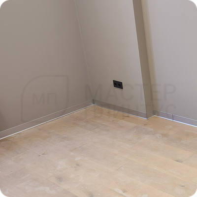 Плинтус алюминиевый ПЛ-100 3000х100х10 мм. Серебро матовое