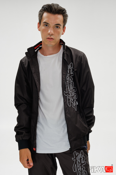 Костюм спортивный KANJI с символикой каратэ, черный, APIKA, вышивка киокушинкай