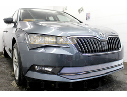 Защита радиатора Skoda Superb 2015- (2 части) chrome