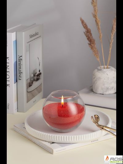 Насыпная свеча "Шар" 12*10 см, цвет "Красный"