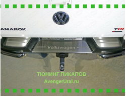 Накладки на задний бампер (лист шлифованный надпись Volkswagen)