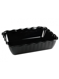 Салатник с волнистым краем ударопрочный 330х265х80 мм, чёрный