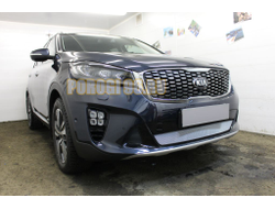 Защита радиатора Kia Sorento Prime 2017- chrome с датчиком ACC