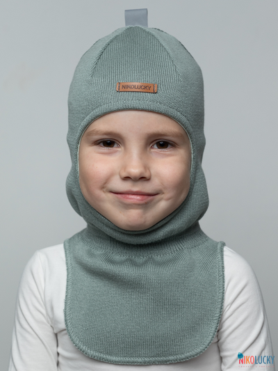 Шапка-шлем 23301-01 х/б подклад, мятно-серый 44-46