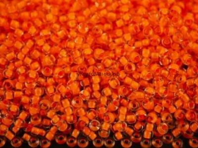 БИСЕР PRECIOSA 10/0 - 50г - 08789 ПРОЗРАЧНЫЙ С ОРАНЖЕВОЙ ЛИНИЕЙ ВНУТРИ (НЕОНОВЫЙ)