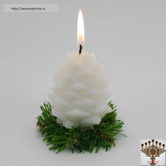 Новогодняя свеча &quot;Белая шишка&quot; (Christmas Candle)