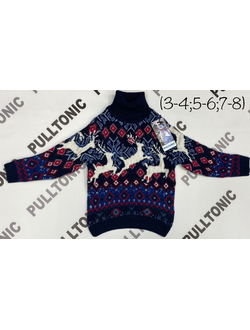 Детский свитер Олени и гирлянда 02