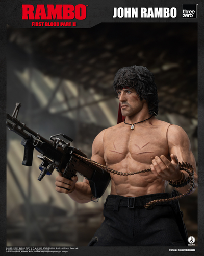 Джон Рэмбо в черном (Сильвестр Сталлоне)  - Коллекционная ФИГУРКА 1/6 scale John Rambo 2.0 (3Z03280W0) - Threezero
