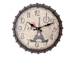 Настенные часы Париж дизайнерские старая пробка от бутылки