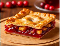 Пирог с яблоком и брусникой