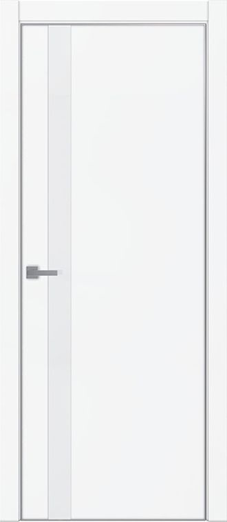 Межкомнатная дверь Tamburat 4104 аляска суперматовая металлическая кромка (остекленная)СТЕКЛО БЕЛАЯ ЛАКОБЕЛЬ (ВРЕЗКА ПОД ЗАМОК AGB И СКРЫТЫЕ ПЕТЛИ AGB 2.0)