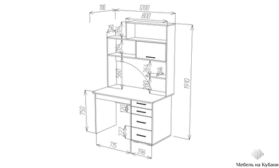 СК-56 рабочий стол с надстройкой Крафт светлый