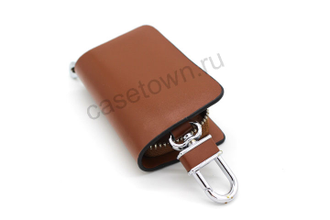 Коричневая ключница АУДИ из кожи