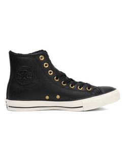 Кеды кожаные Converse Chuck Taylor All Star черные высокие