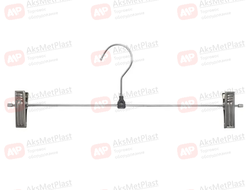 7877 Вешалка металлическая брючная с прищепками хромированная L=285 мм