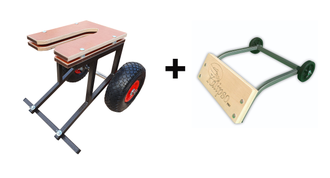 Комплект: Разборная тележка для лодочного мотора,  захват АКП (пневматические колеса)  + ручка верхняя.