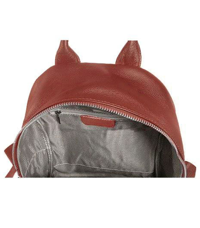 (АРТИКУЛ: 9580/8) ЖЕНСКИЙ РЮКЗАК, БОЛЬШОЙ, НАТУРАЛЬНАЯ КОЖА, ЦВЕТ "ТЕРРАКОТОВЫЙ" , СПЕРЕДИ КАРМАН