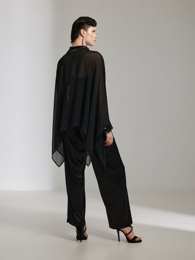 Вечерний полупрозрачный топ - накидка