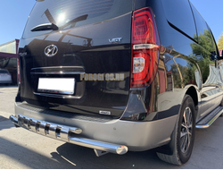 Защита заднего бампера с перемычками d60/42 для Hyundai H-1 Grand Starex (2018-)