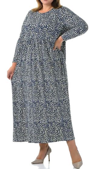 Нарядное женское длинное   платье Артикул: 16325-4005 (Цвет синий) Размеры 54-72