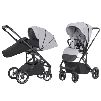 Коляска прогулочная Carrello Alfa CRL-5508 Feather Grey 2024 (накидка черная)